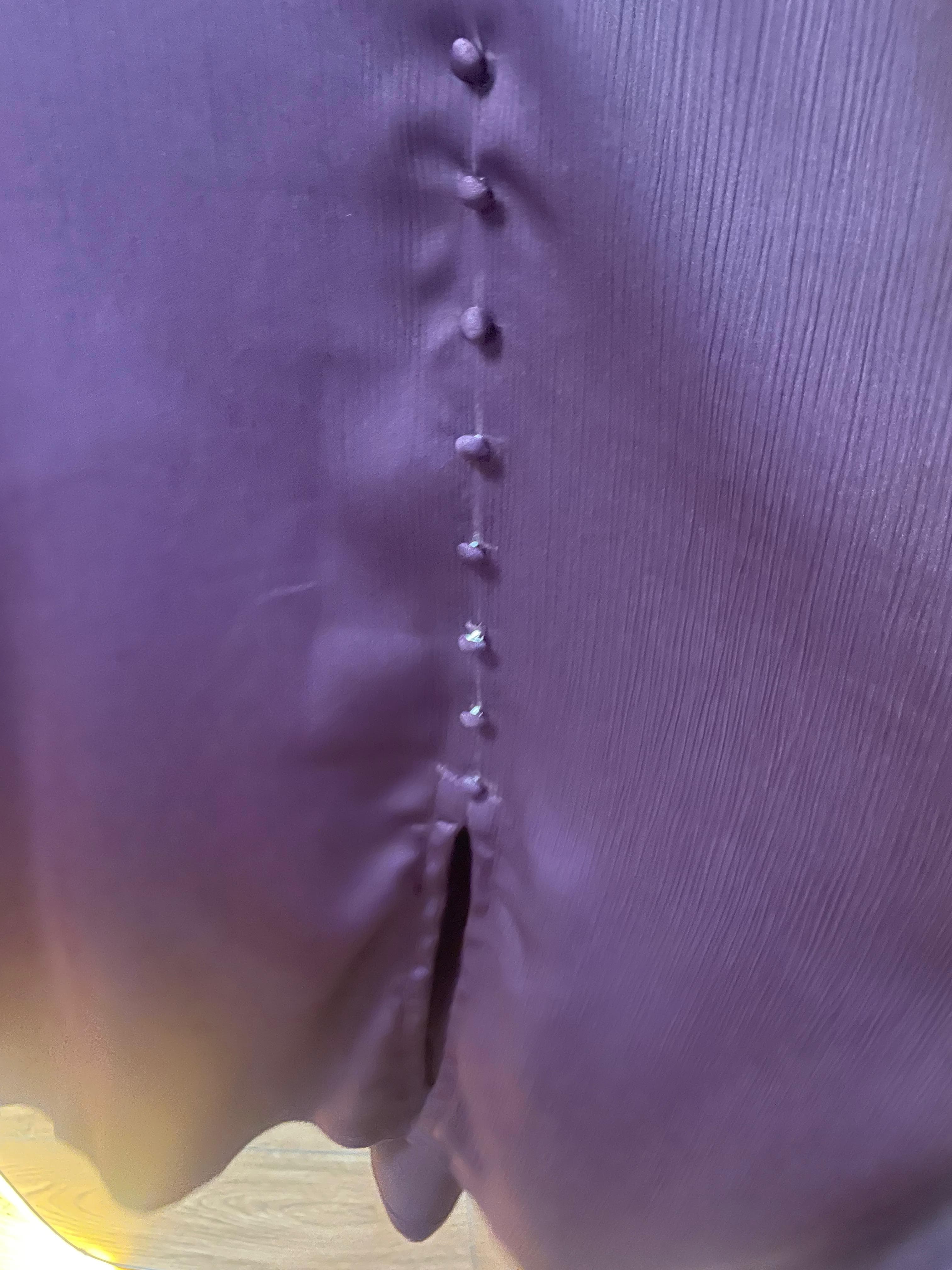 Purple Zoom Nida Button Detail Closed Abaya view 5